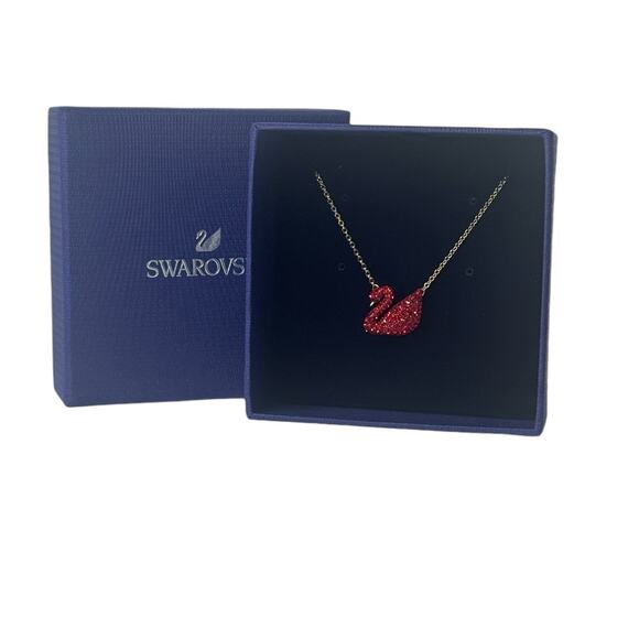 Swarovski Iconic Red Swan Pendant Necklace - Picture 1 of 6
